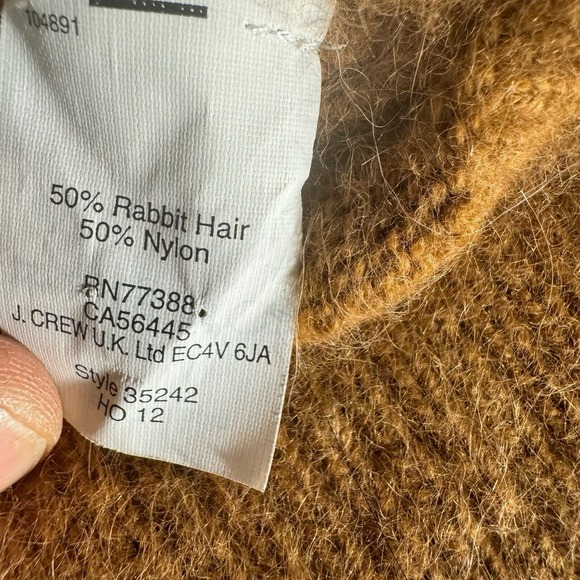 Wallace Sweater Women's XS Brown White Polka Dot Angora Blend Preppy Cottagecore - Picture 8 of 10